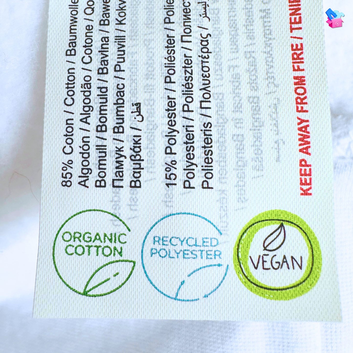 organic cotton, recycled polyester, vegan certification image