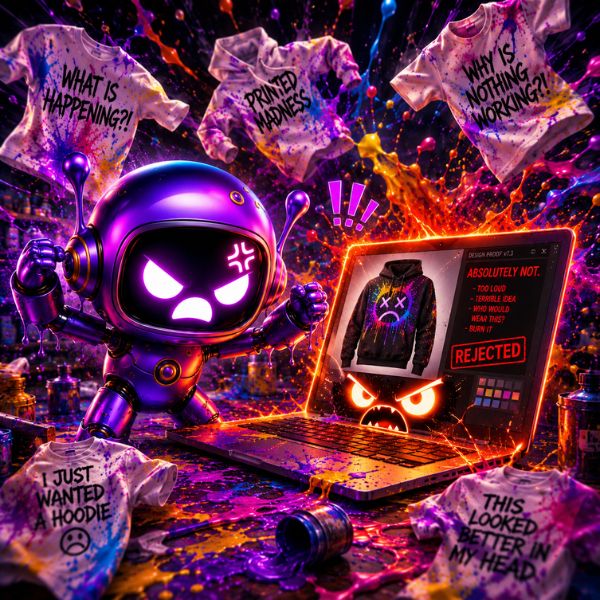 Verve the robot is fighting with a laptop.