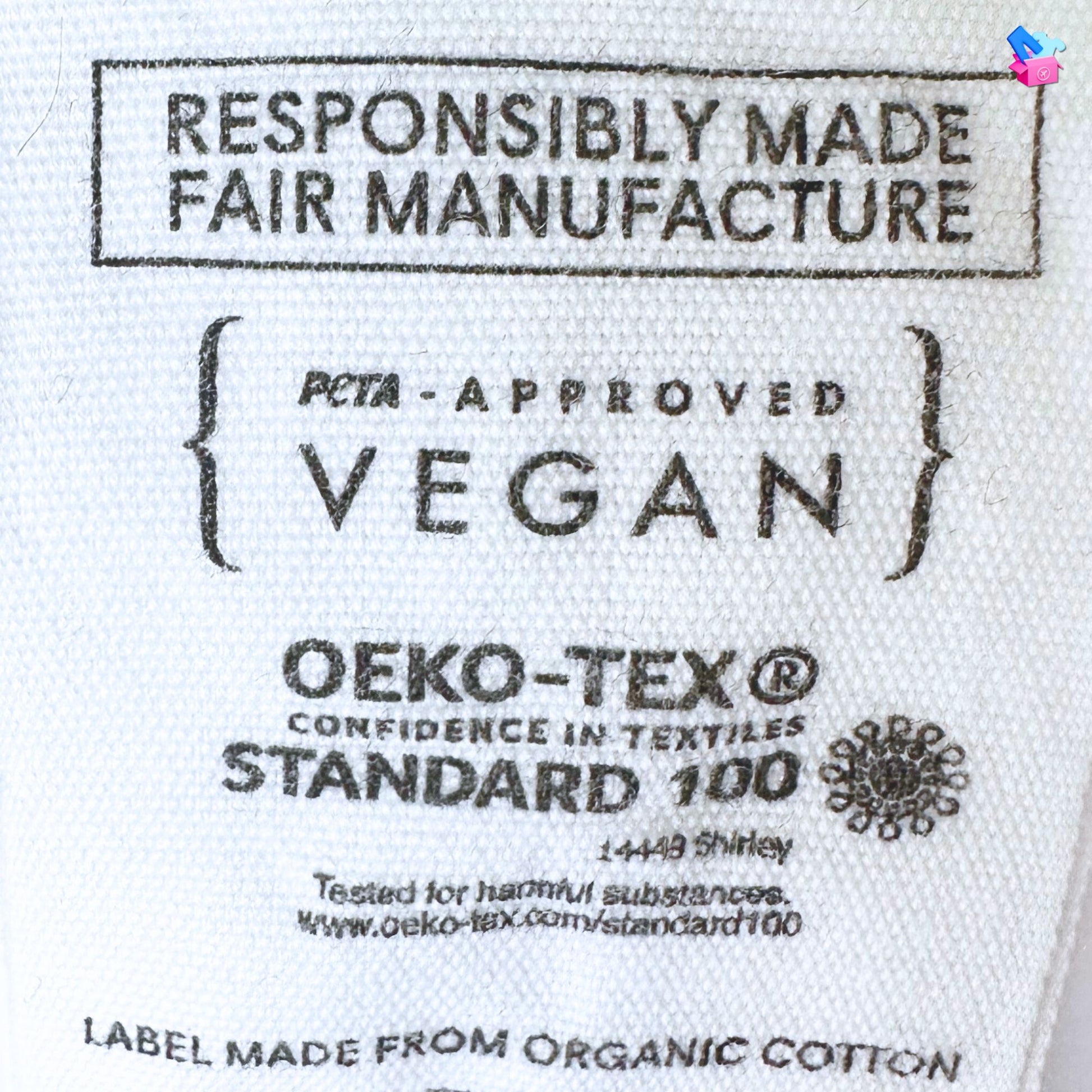 Peta vegan approved and Oeko Tex 100 certification image